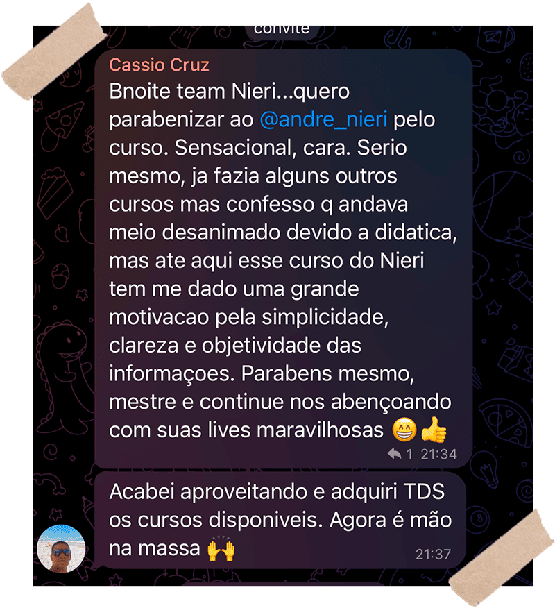 Relato de Cassio Cruz sobre didática, clareza e motivação